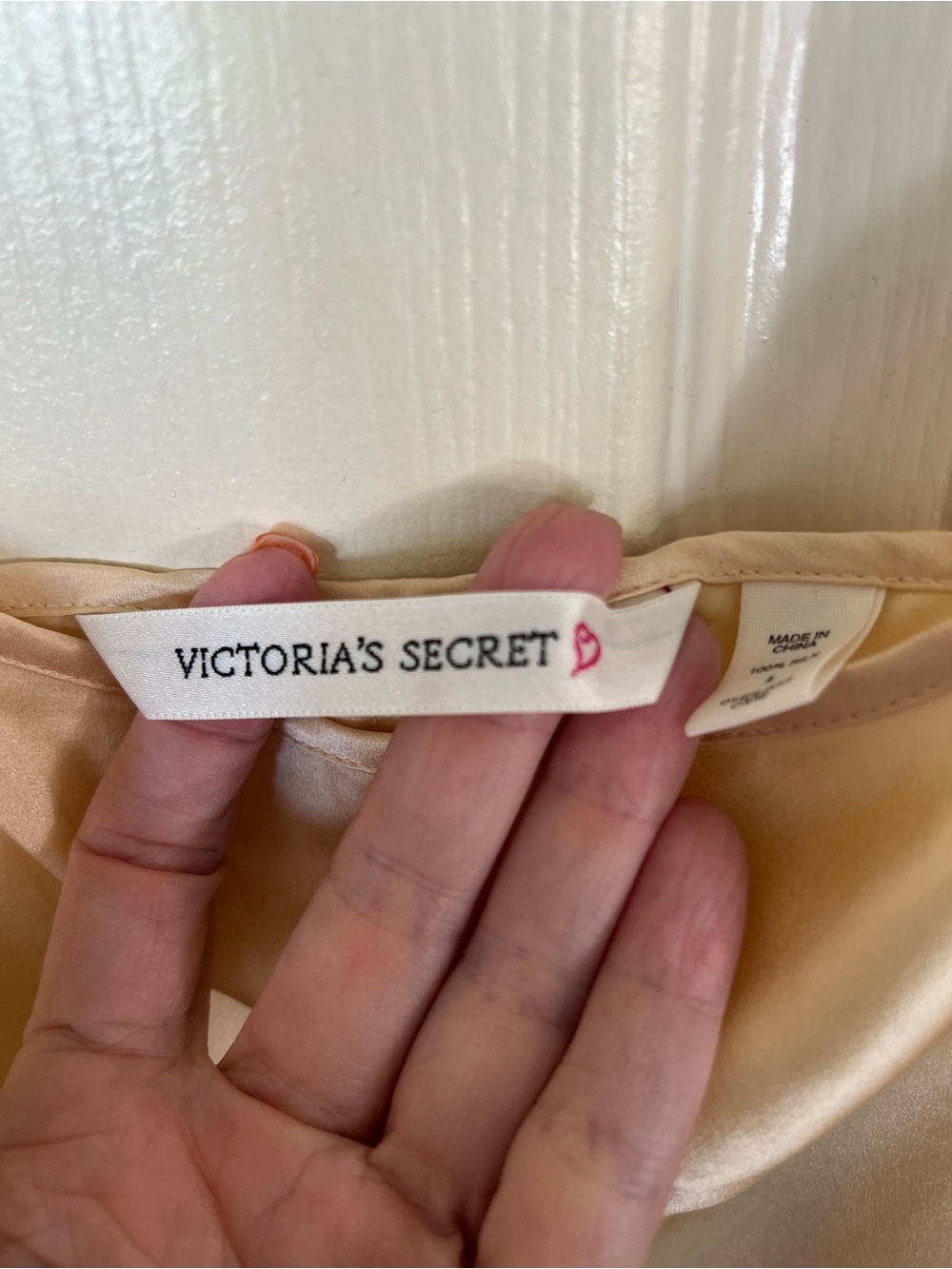 Vintage 1997 Victoria’s Secret 100% Silk Slip Dress L Ivory Champagne - Picture 2 of 10